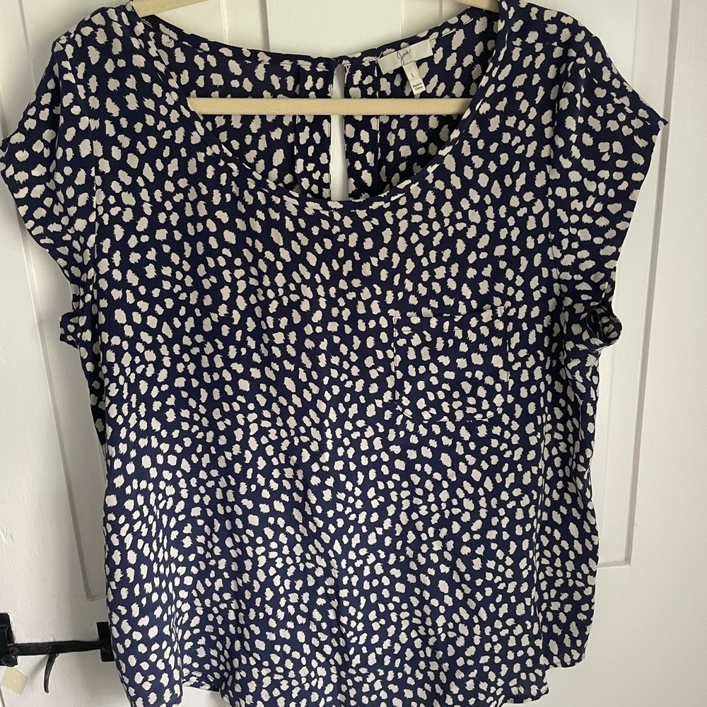 Joie blue and cream silk shirt
